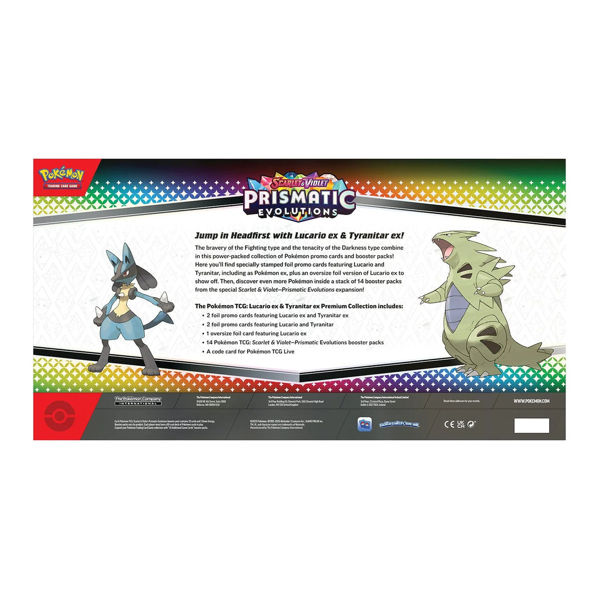 Prismatic Evolutions Lucario ex & Tyranitar ex Premium Collection Box