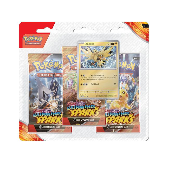 Surging Sparks 3 Pack Blister Zapdos